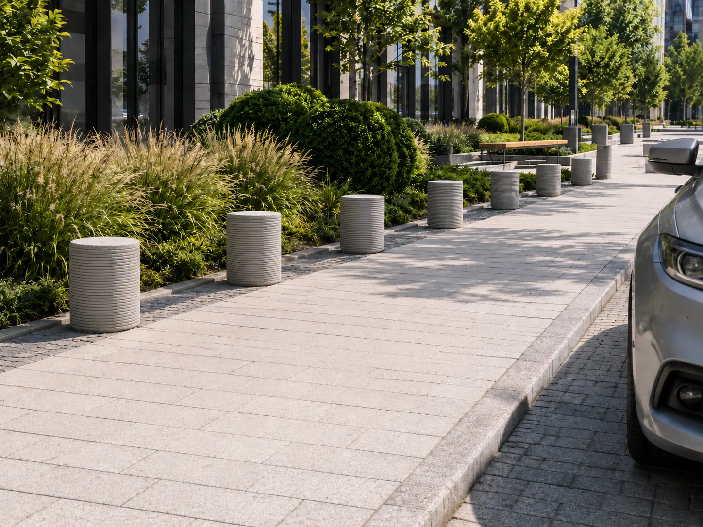 Concrete Anti-Parking Bollards with Your Logo