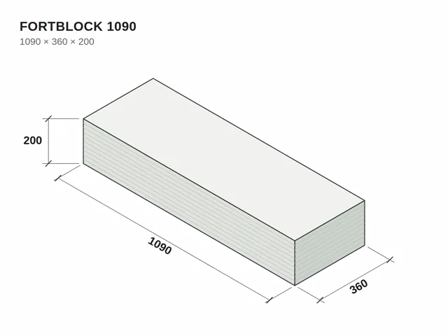 Блок FORTBLOCK рядовий 1090 — Креслення та схеми 1